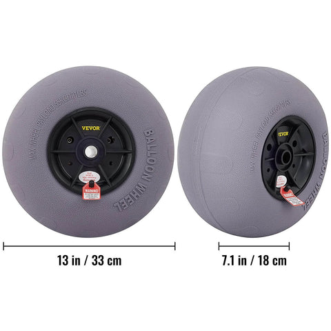 13 Inch Beach Balloon Wheels Replacement Sand Tires, TPU Inflatable Cart Wheels for Kayak Dolly, Canoe Cart and Beach Buggy