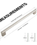 Detailed measurements of 20 Pack Long Cabinet Handles For Cabinets And Drawers With 13 Inch Center To Center Spacing And 13 Inch Overall Length