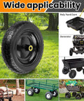 ✝️ 13" flat free wheels replacement for gor garden cart tires, 4.00-6 solid tires with 5/8"bearings shown with garden carts