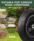 ✝️ 13 inch 1 pc rubber pneumatic replacement tires and wheels 4.00-6 with 5/8'' axle bore hole, inflated air wheel suitable for various roads