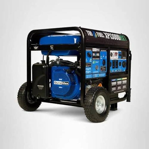 Tri Fuel 13,000 Watt Portable Generator Gas Propane Natural Gas With CO Alert For Home Backup, Heavy Duty, Black And Blue