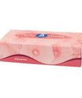 Front view of pink face tissue box; Dynarex branding visible with red wave design.