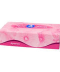 Dynarex facial tissues box, pink packaging, standard 5.7x7 in, 200 sheets