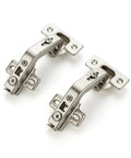 135 Degree Concealed Kitchen Cabinet Hinges For Bi Fold Doors, 2 Pack, satin nickel, full overlay, Lazy Susan compatible, mounting plate