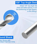 135° angle design illustration for HSS drill bit in 30 Piece SAE Thread Repair Insert Kit For Damaged Threads 1/4-20 Inch Helicoil Set
