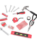 136 Piece Tool Set General Household Hand Tool Kit with Plastic Toolbox Storage, featuring pliers, hammer, screwdrivers, and wrenches