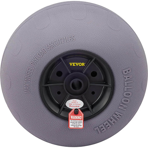 13 Inch Beach Balloon Wheels Replacement Sand Tires, TPU Inflatable Cart Wheels, front view, 121 lb load capacity, 2 pack