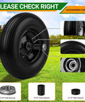 Upgrade 13inch wheelbarrow tires 4.00-6 flat free tire and wheel with 5/8" & 3/4" bearings, accessories shown for wheel replacement