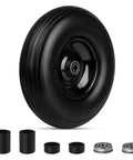 Upgrade 13inch wheelbarrow tires 4.00-6 flat free tire and wheel with 5/8" & 3/4" bearings for cart replacement
