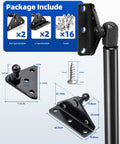13mm Ball Head Gas Struts Mounting Bracket Set with Angled and Flat Mounts Includes 16 Screws and Four Piece Set