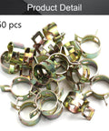 50 Piece 13mm Half Inch Spring Hose Clamps Kit For Low Pressure Air Lines, Reusable Clip Fasteners, metal clamps on display