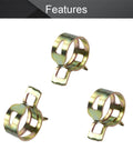 Three 13mm spring hose clamps from 50 Piece 13mm Half Inch Spring Hose Clamps Kit For Low Pressure Air Lines, Reusable Clip Fasteners For Plumbing.