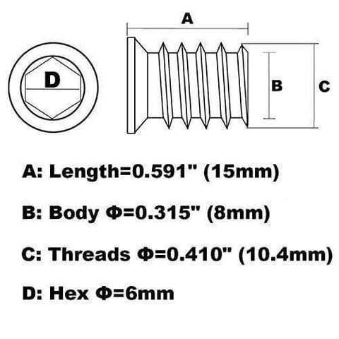40-Pack 1/4-20 Threaded Wood Inserts for Hex Drive 1/4" inch Wood Nuts - Buy Bearings online - Fast US Shipping