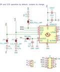 Schematic of magnetic rotary position sensor encoder breakout board module with 14bit precision, SPI ABI UVW outputs, Arduino compatible.