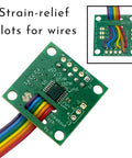 Magnetic Rotary Position Sensor Encoder Breakout Board Module With 14Bit Precision, shown with strain-relief slots and wiring detail.