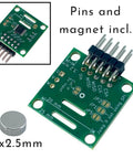 Magnetic Rotary Position Sensor Encoder Breakout Board Module With 14Bit Precision, SPI ABI UVW Outputs shown with magnet and pins.