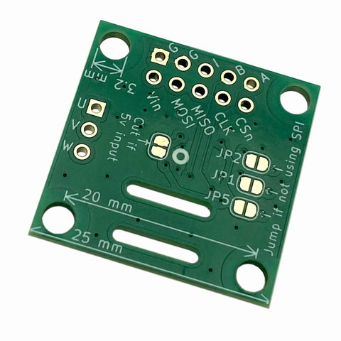 Magnetic Rotary Position Sensor Encoder Breakout Board Module With 14Bit Precision, top view of green PCB with pin labels.