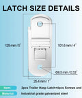 Sturdy 14-gauge steel trailer latch kit delivers reliable security and long lasting durability for enclosed cargo trailers