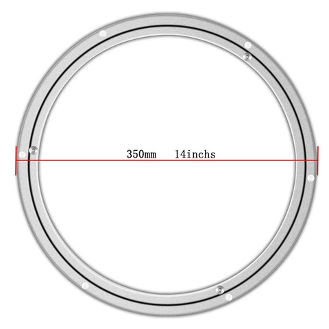 14-inch heavy duty aluminum lazy Susan hardware with polished ball bearings rotary turntable swivel plate for dining table and workbench.