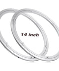 2 Pack 14 Inch Lazy Susan Hardware Heavy Duty Aluminum Alloy Turntable Bearing Rings showing side by side view.