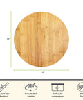 14 inch bamboo lazy susan organizer designed for cabinets and pantries, round bamboo turntable top view.