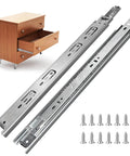 14 inch Drawer Slides 4 Pairs (8pcs) Full Extension Ball Bearing Drawer Slide 3 fold Full Stretch Side Mount with screws