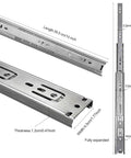 14 inch Drawer Slides 4 Pairs (8pcs) Full Extension Ball Bearing Drawer Slide 3 fold Full Stretch Side Mount Drawer Slides 100 LB Capacity silver