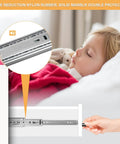 14 inch Drawer Slides 4 Pairs (8pcs) full extension ball bearing slide demonstrated with quiet operation next to sleeping child