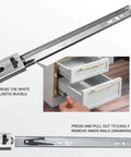 14 inch Drawer Slides 4 Pairs (8pcs) Full Extension Ball Bearing Drawer Slide 3 fold Full Stretch Side Mount Drawer Slides demo