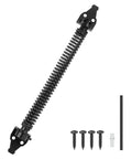 Beefy 14 Inch Gate Spring Self Closing Heavy Duty Outdoor Gate Spring With Adjustable Tension, black powder-coated steel with hardware