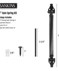 Beefy 14 Inch Gate Spring Self Closing Heavy Duty Outdoor Gate Spring with Adjustable Tension and Hardware in Black