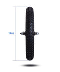 14 Inch Kids Bike Front Wheel Replacement with Air Rubber Tire, Black Steel Rim, Stainless Spokes, 3/8 inch axle, front view