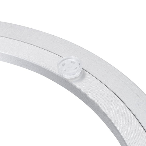 Close-up of Fourteen Inch Lazy Susan Base Only With Rotating Turntable Bearing for Dining Tables, heavy duty aluminum construction.