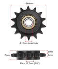 Heavy Duty Roller Chain Idler Sprocket Set For ANSI 40 DIN 08A Chains, 14 Tooth, 12mm Bore, Half Inch Pitch, 2 Pack
