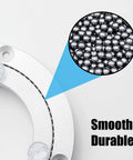 Close-up of 140mm Aluminum Alloy Lazy Susan Turntable Bearing Base showing ball bearings for smooth durable rotation.