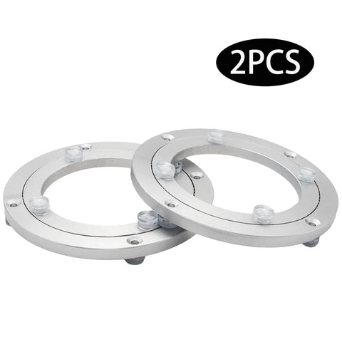 140mm Aluminum Alloy Lazy Susan Turntable Bearing Base, 2 Pack 6 Inch Round Rotating Base for Kitchen Storage and Shelves