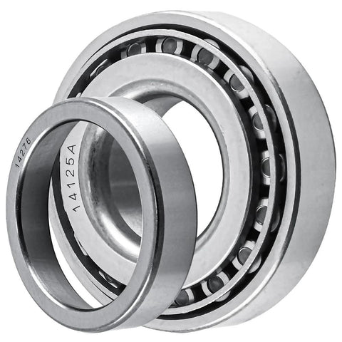 Close-up of 14125A trailer bearing and race, part of 4 Sets 14125A Trailer Bearing Kits For 5200 7000 Lb Axles EZ Lube And Standard Axles.
