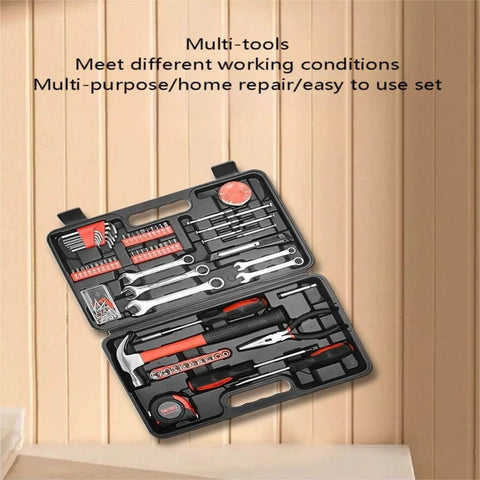 Open All-In-One 146-Piece Home And Auto Tool Kit For Repairs, DIY Essentials, Multi-Functional Emergency Toolkit For Home And Car