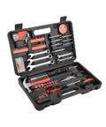 Open carry case showing All-In-One 146-Piece Home And Auto Tool Kit For Repairs, DIY Essentials, Multi-Functional Emergency Toolkit