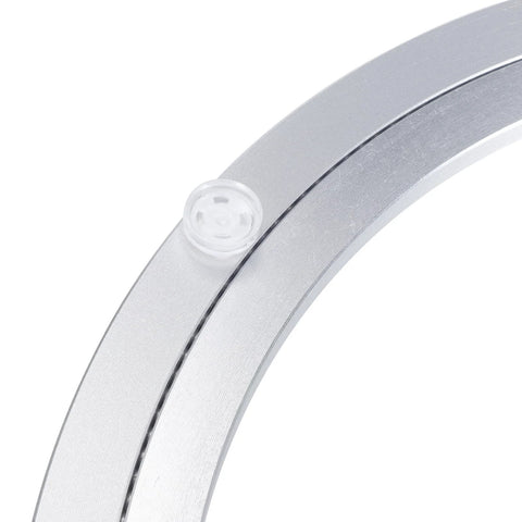 Close-up of the Fourteen Inch Lazy Susan Base Only With Rotating Turntable Bearing in heavy duty aluminum, showing slip proof edge.