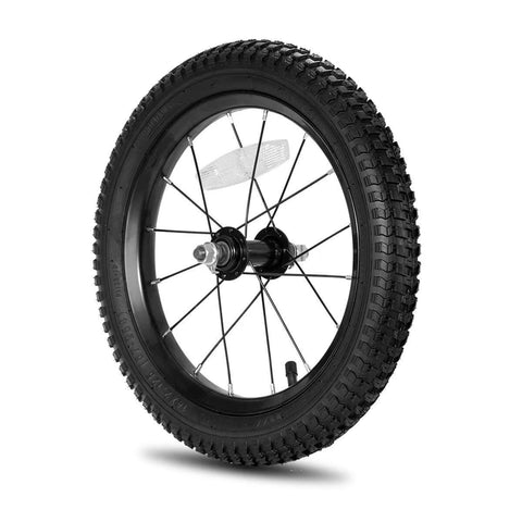 14 Inch Kids Bike Front Wheel Replacement with Air Rubber Tire, Black Steel Rim, Stainless Spokes, 3/8 inch axle for JOYSTAR bikes