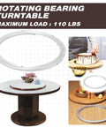 2 Pack 14 Inch Lazy Susan Hardware Heavy Duty Aluminum Alloy Turntable Bearing Rings for Kitchen Tables and Displays