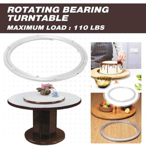 2 Pack 14 Inch Lazy Susan Hardware Heavy Duty Aluminum Alloy Turntable Bearing Rings for Kitchen Tables and Displays