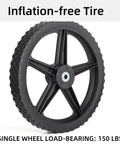 14 x 1.75 Inch Spoked Plastic Wheel and Tire 2 Pack with 2.45 Inch Hub Length and 1/2 Inch Bearing, side view