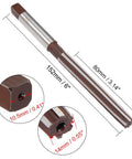 14mm Hand Reamer With 6 Straight Flutes Pro Grade 9SiCr Alloy Tool Steel H8 152mm Overall Length Square Shank 10.5mm Precision Metal Reaming Drill Bit For Milling And Metalworking with dimensions