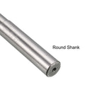 Close-up of a round shank on a 14mm Chucking Reamer HSS Cobalt M35 for Lathe Machines D4 Size 6 Straight Flutes by Uxcell.