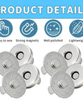 Magnetic Purse Snap Clasps 14mm Silver Tone Sets for Bags Handbags Purses and Clothing DIY Closures No Tools Required