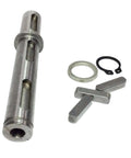 Single Output Shaft Diameter 14mm for Worm Reducer NMRV030 with gaskets, S ring, and corner pins, shown in stainless steel.
