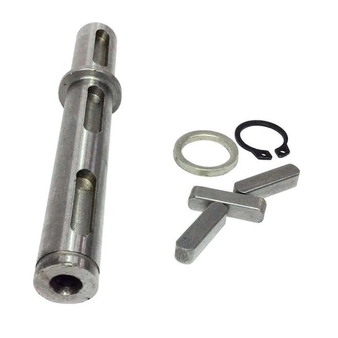Single Output Shaft Diameter 14mm for Worm Reducer NMRV030 with gaskets, S ring, and corner pins, shown in stainless steel.