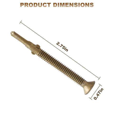 Size 14 By Two And Three Quarters Inch Reamer Tek Torx Self Drilling Screws For Metal To Wood With T30 Drive Heavy Duty Screws